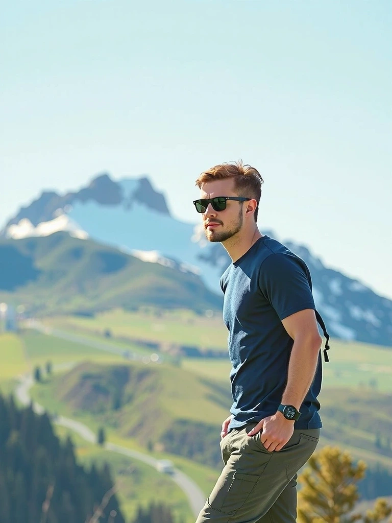 Uomo attivo in montagna